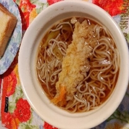 海老天が食べたくて、簡単で美味しいお蕎麦のつゆが出来ました！また作りますね！